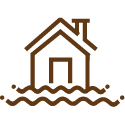 icon of a flooded house
